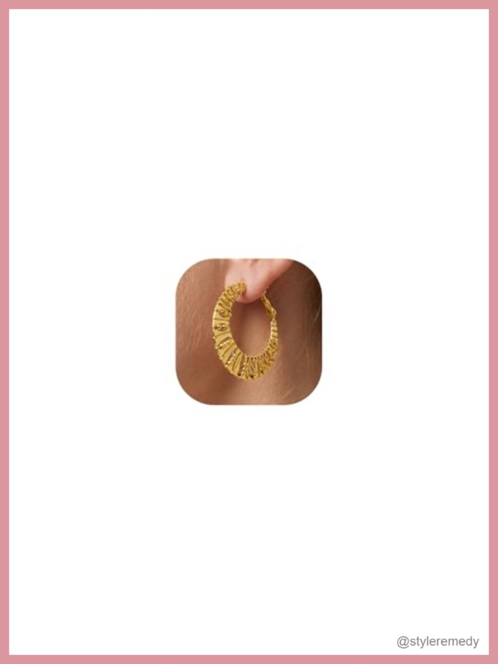 Chunky Hoop Earrings 18K Gold Plated Sterling Silver Post